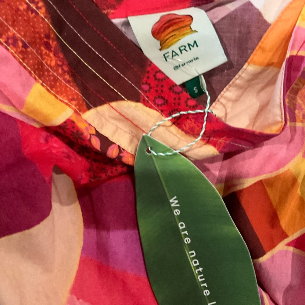 Farm Rio Vibrant Pink One-Shoulder Dress - Picture 3 of 5